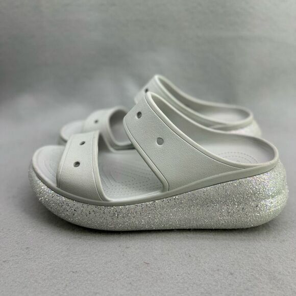 Crocs Crush Glitter Platform Sandal Atmosphere Gray Size Men's 11/ Womens 12.5 - Picture 3 of 8
